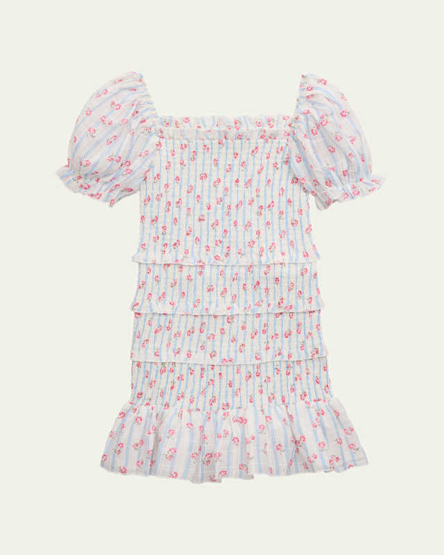 Girl's Laila Smocked Tiered Dress, Size S-