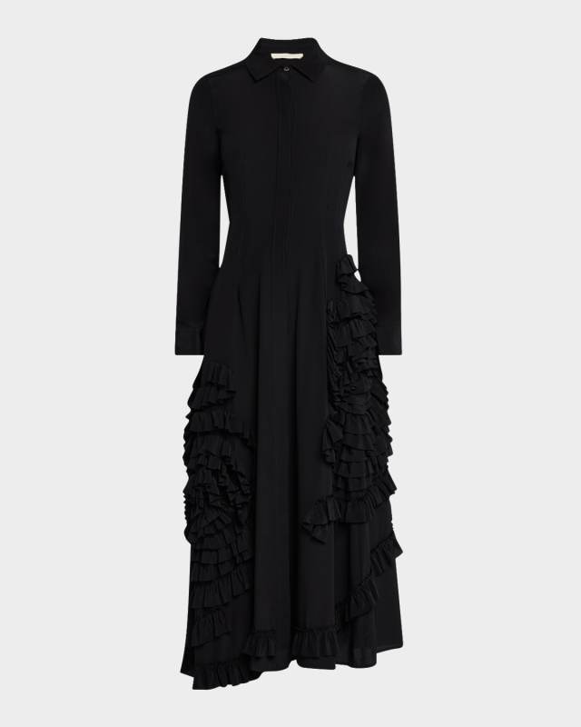 Gwen Ruffled Maxi Shirtdress