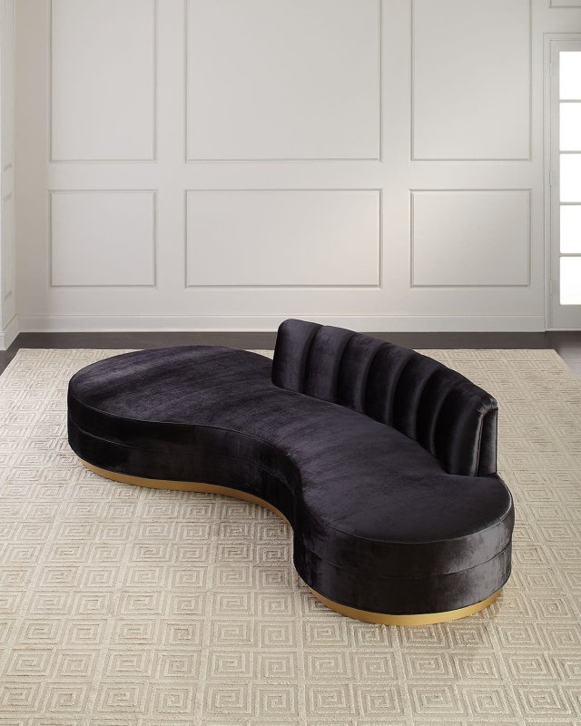 Layla Channel Tufted Curved Sofa 121"