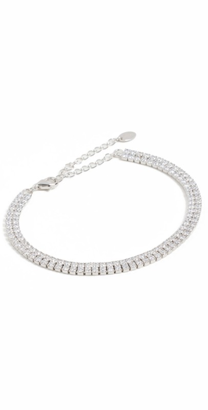 SHASHI Double Diamond Tennis Bracelet Whit