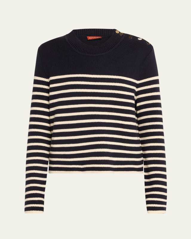 Oz Cashmere-Blend Striped Sweat