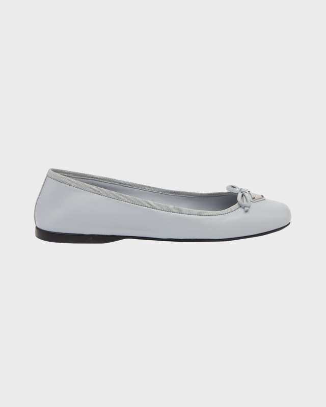 Napa Lambskin Leather Bow Ballerina Flats