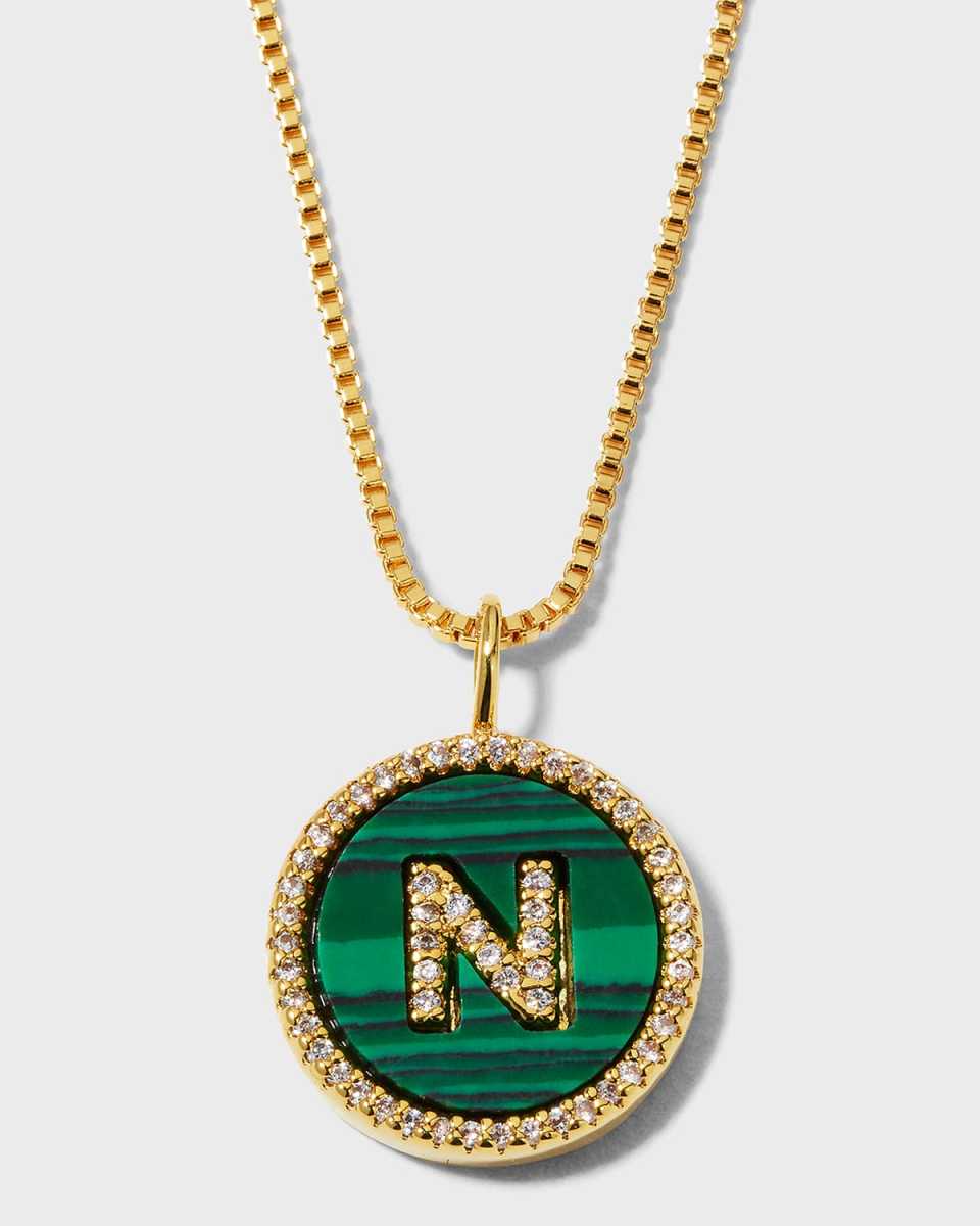Malachite Initial Necklace
