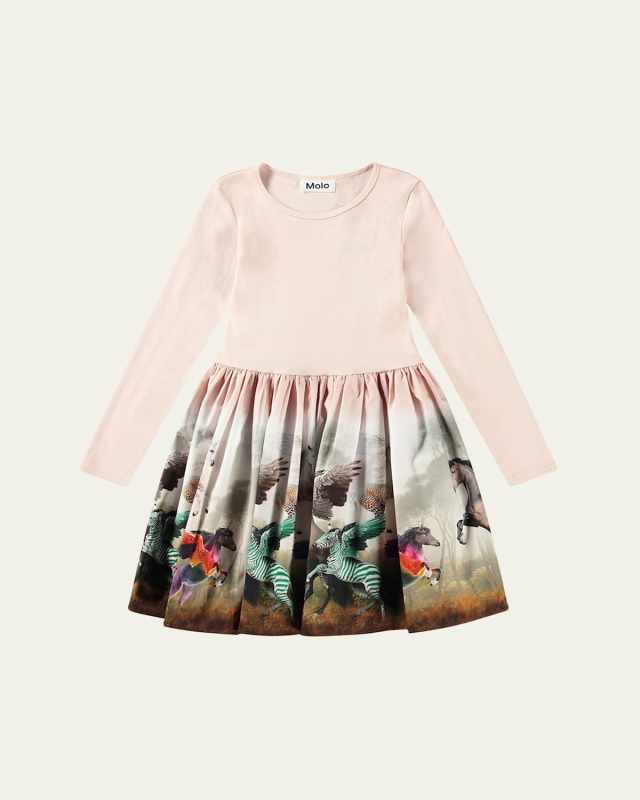 Girl's Casie Combo Graphic Dress, Size 3T-6