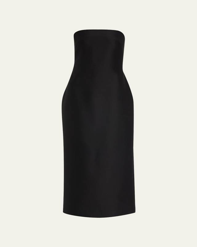 Nita Strapless Wool Midi Dress