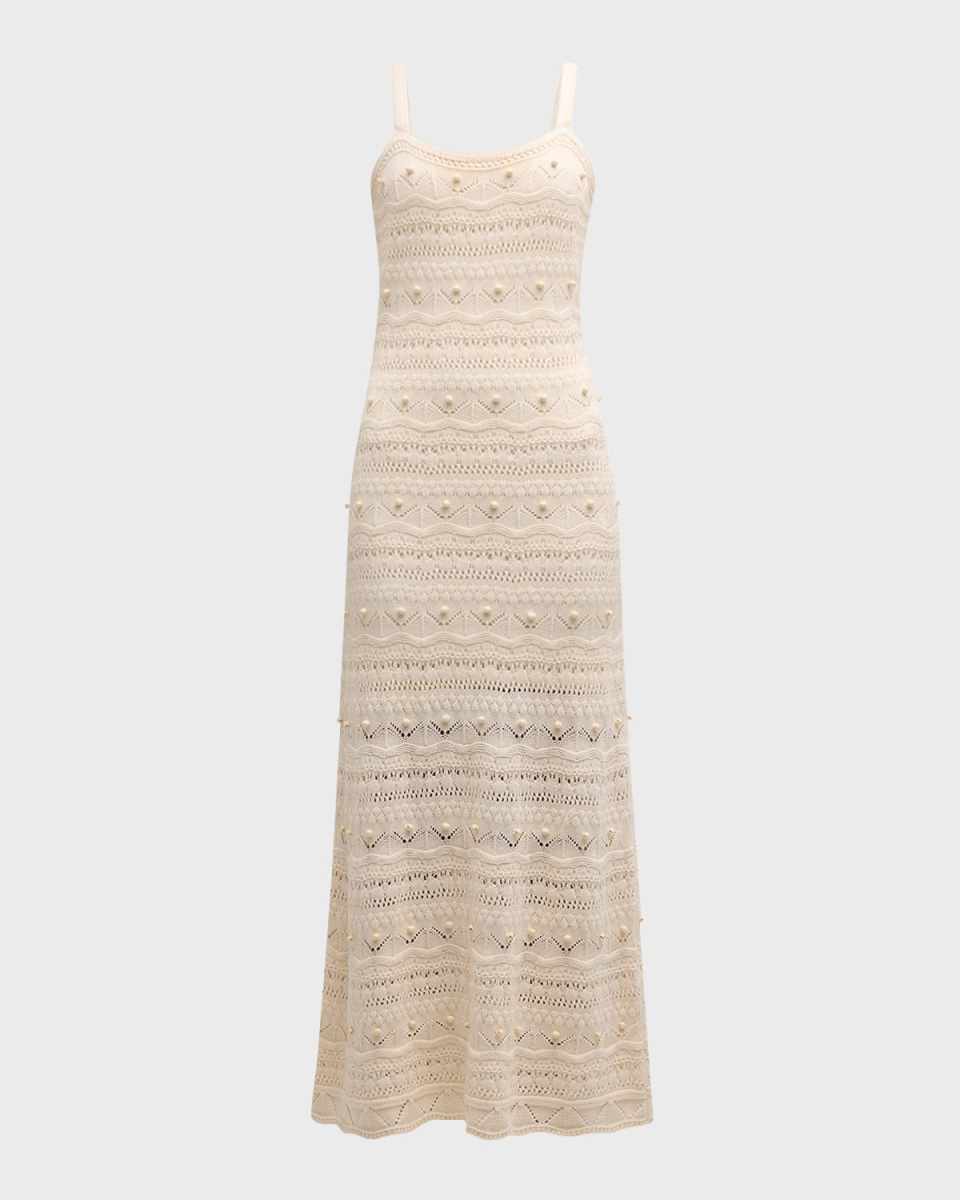 Janice Beaded Crochet Midi Dress