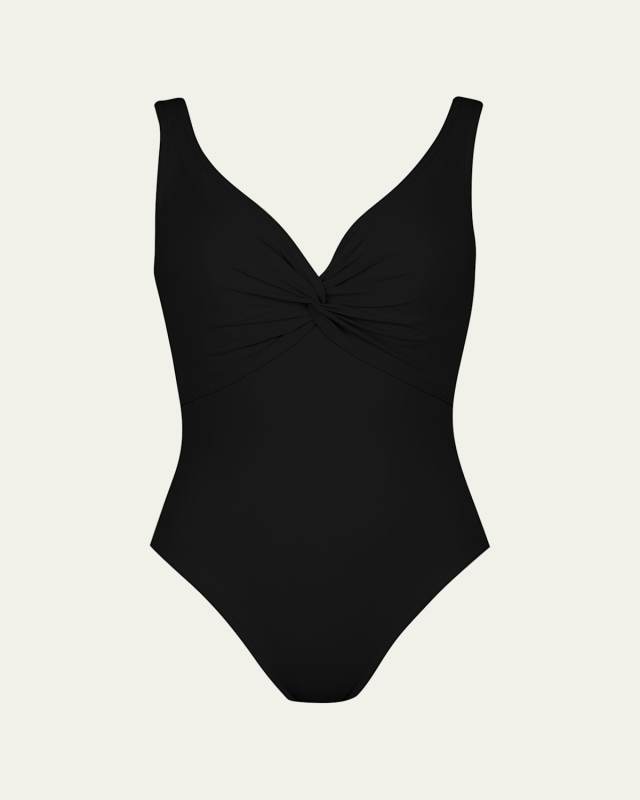 Twist-Front Underwire One-Piece Swimsuit