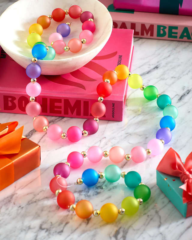 60" Rainbow Frosted Ball Garland