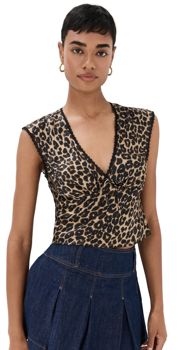Reformation Cherry Silk Top Leo