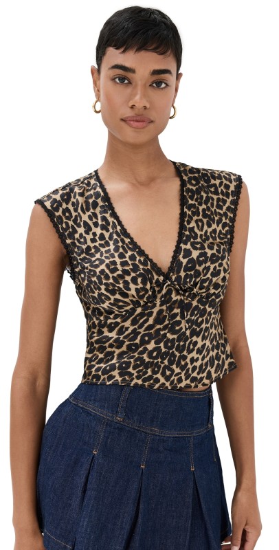 Reformation Cherry Silk Top Leo