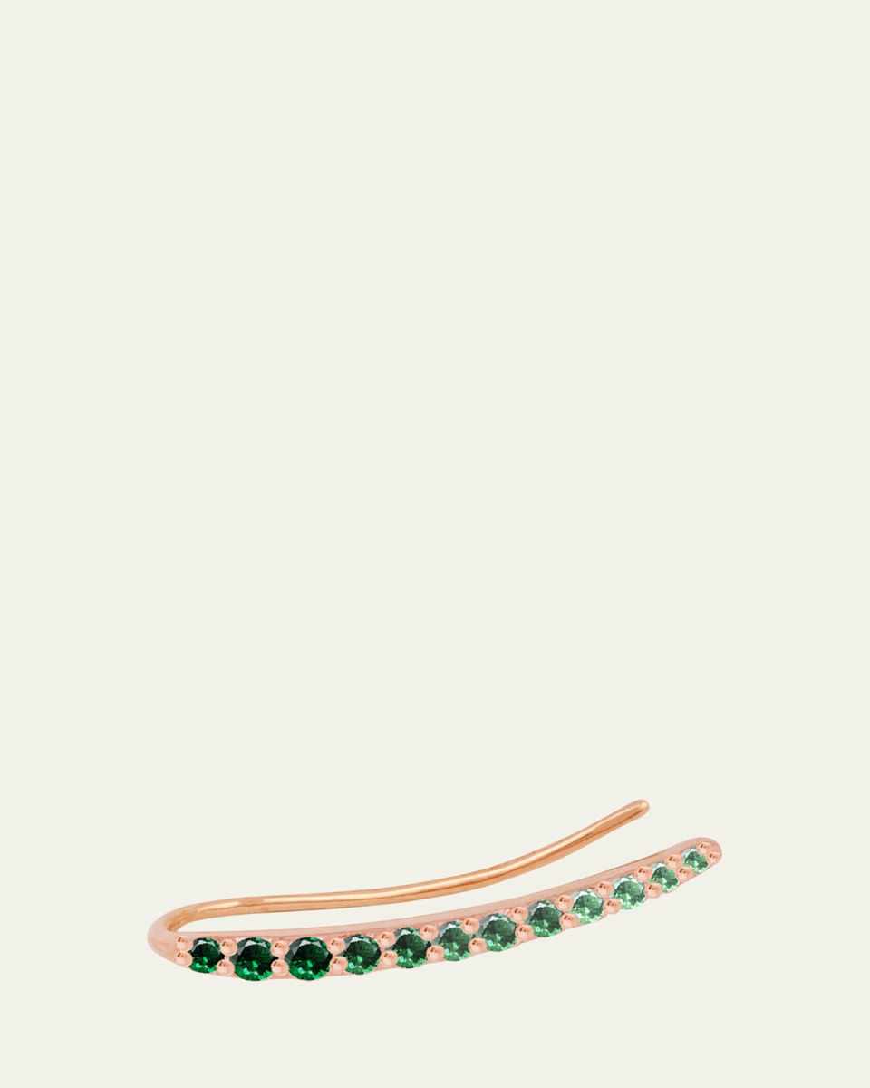 Emerald Ocean Tide Earring in 18K Rose Gold, Single