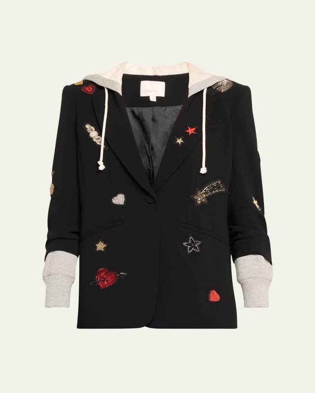Khloe Embroidered Hooded Combo Jacket