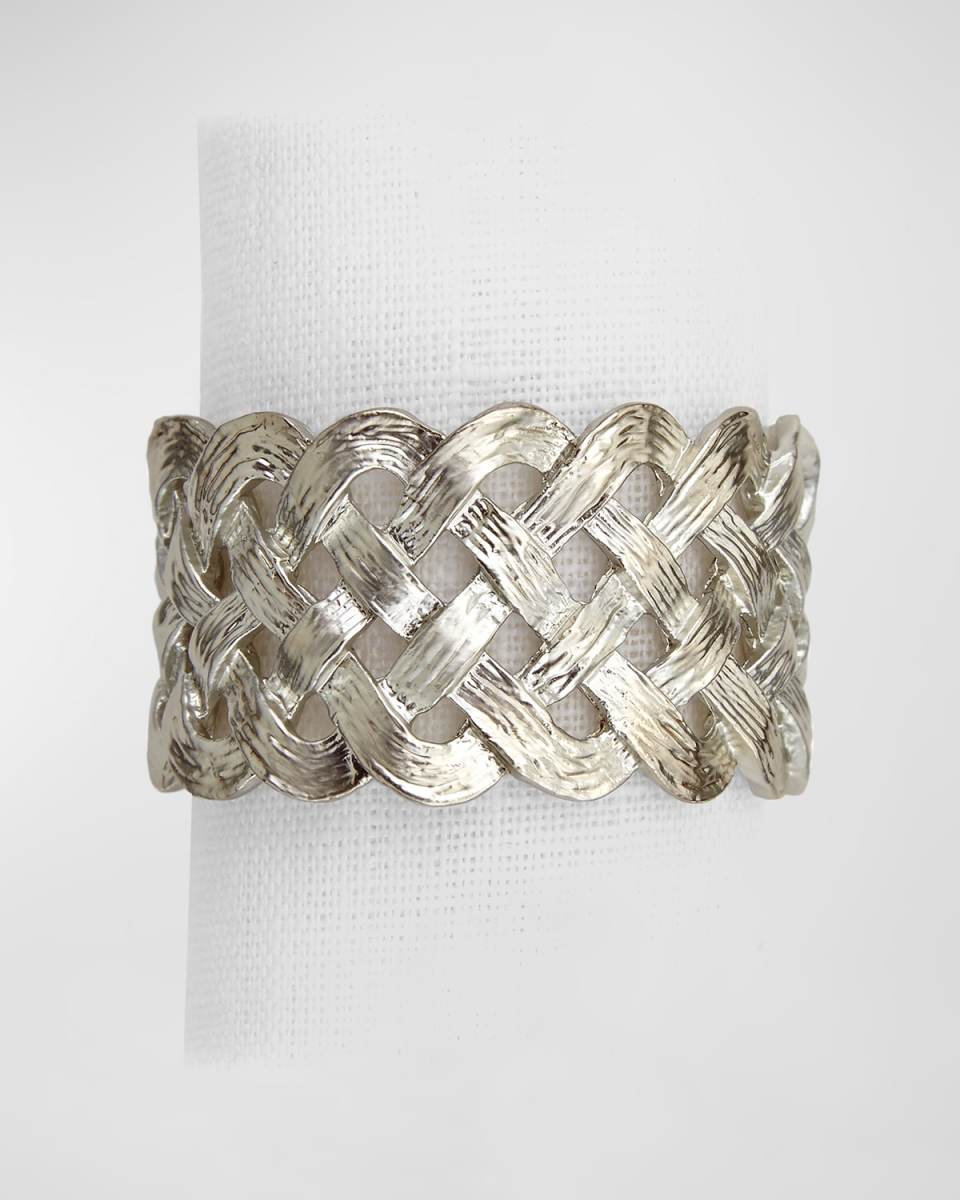 Platinum Braid Napkin Rings Jewels, Set of 4