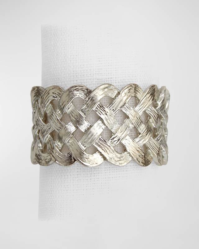 Platinum Braid Napkin Rings Jewels, Set of 4