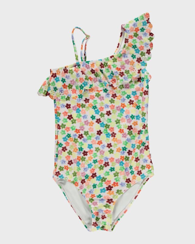 Girl's Net Asymmetric One-Piece Swimsuit, Size 3-