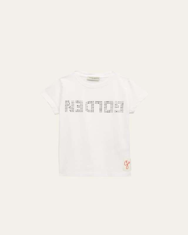 Girl's Crystalized Logo-Print T-Shirt, Size 4-10