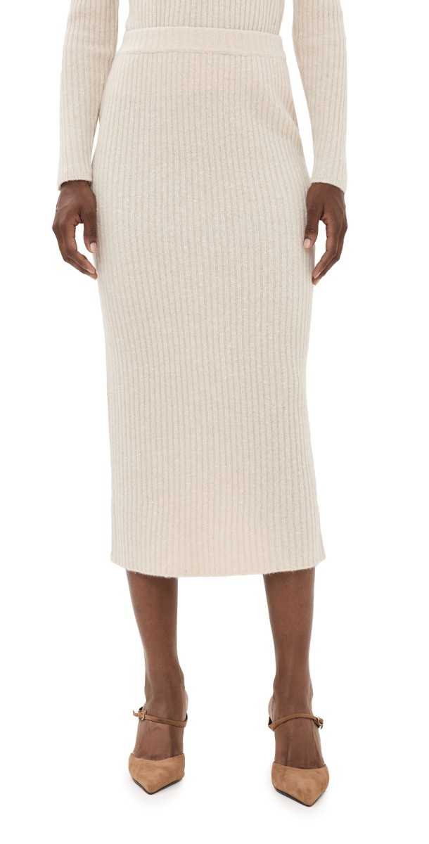 CO Ruched Pencil Skirt Ivory