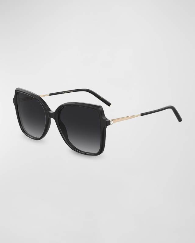 Embellished Acetate & Metal Butterfly Sunglasses