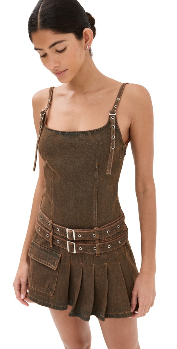 Lioness Biker Mini Dress Petrol