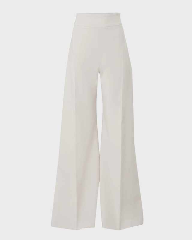 High Waist Wide Leg Wool Pants