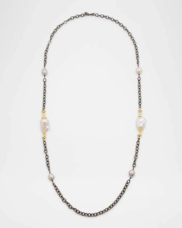 Baroque Pearl Necklace, 34"L