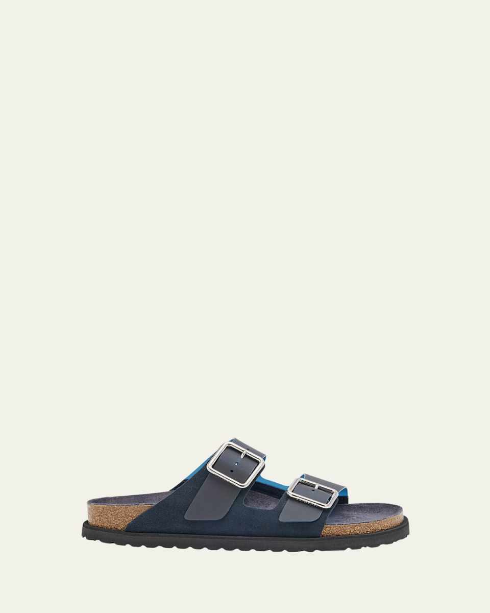 Arizona Suede PVC Dual-Buckle Slide Sandals