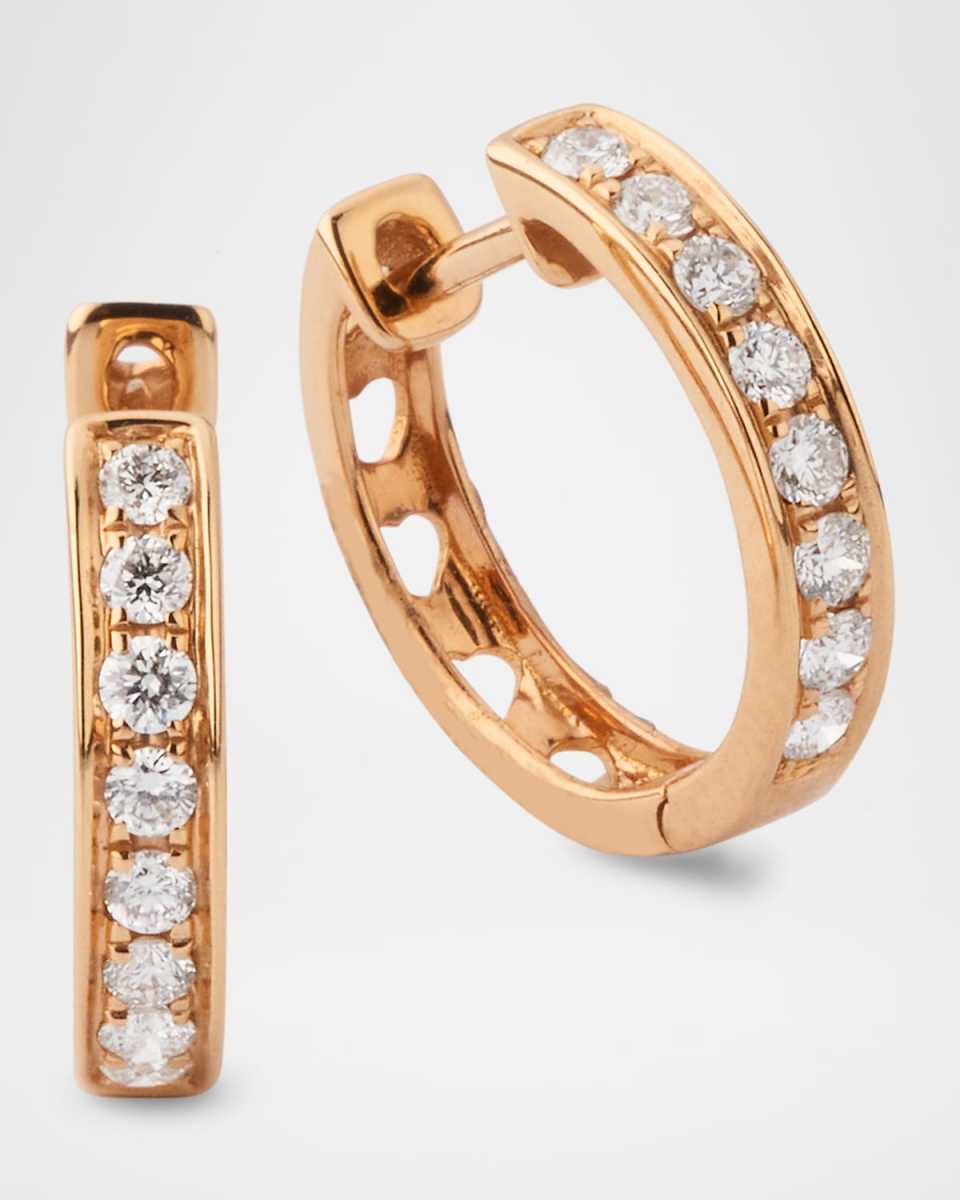 Sparkle 18K Rose Gold Diamond Channel-Set Hoop Earrings