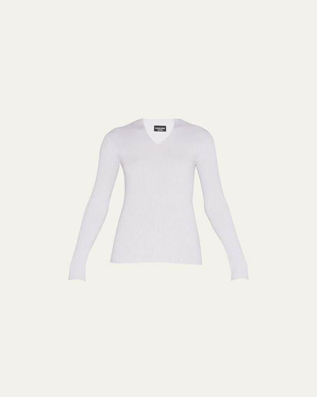 Cashmere Ribbed Knit Sweater