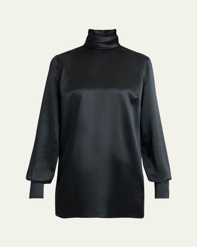 High-Neck Silk Top