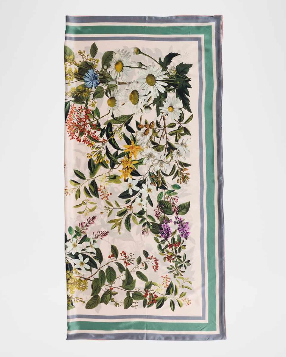 Wilhemina Double Sided Floral-Print Silk Scarf