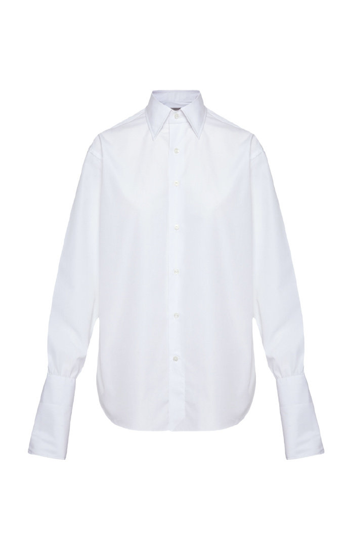 WOERA Signature Button Up White Shirt