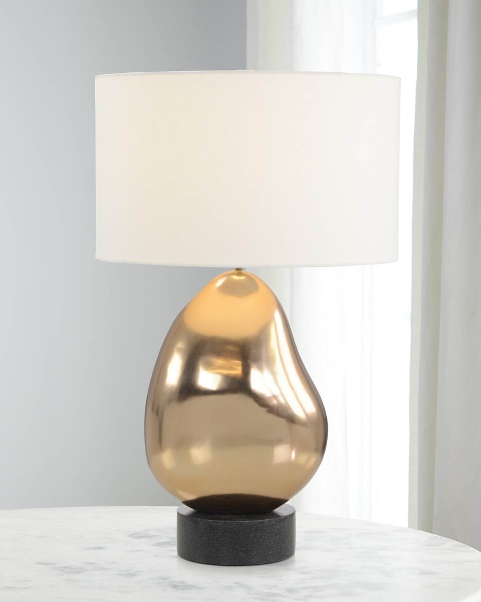 Antiqued Brass Orb Table Lamp - 33"