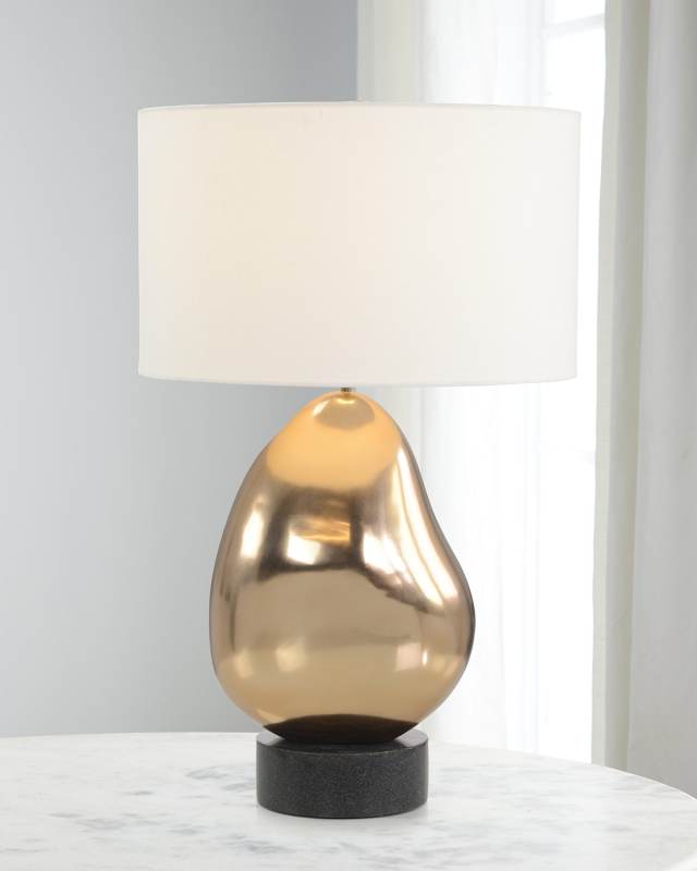 Antiqued Brass Orb Table Lamp - 33"