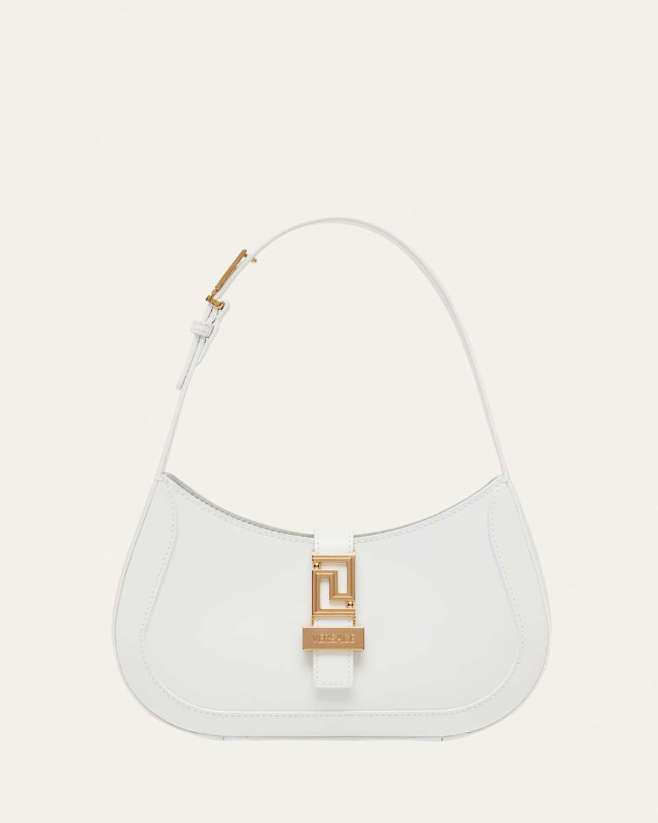 Greca Small Leather Hobo Bag