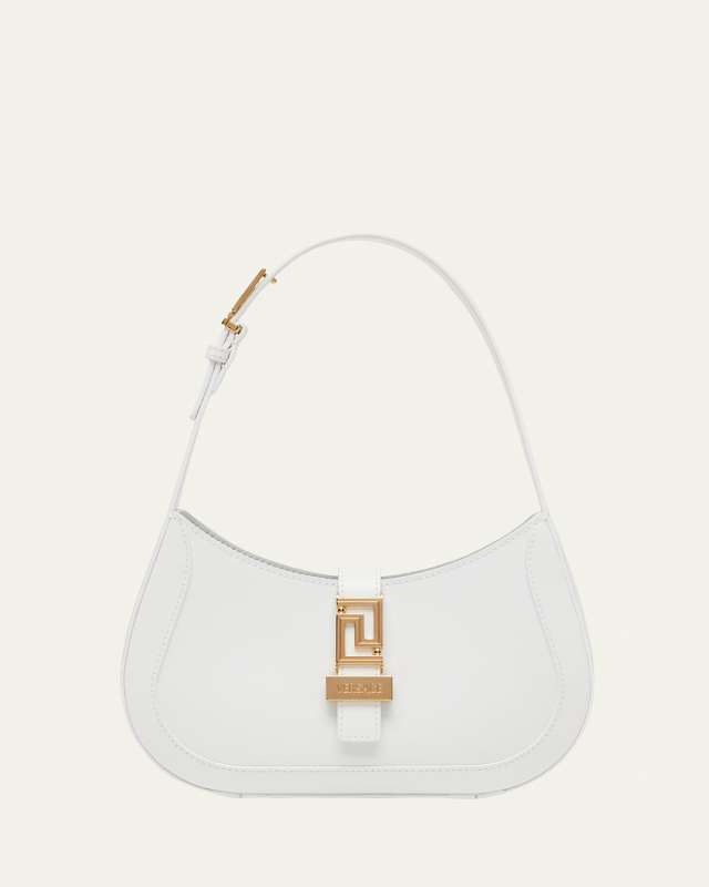 Greca Small Leather Hobo Bag