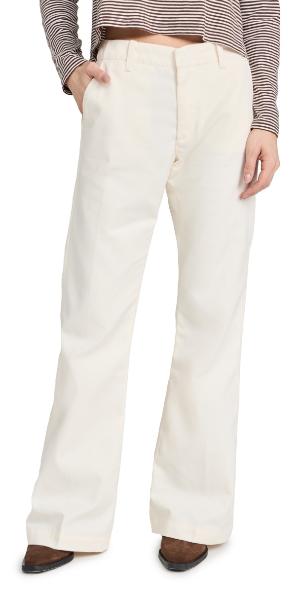 RE/DONE Mid Rise Flared Trousers Ivory