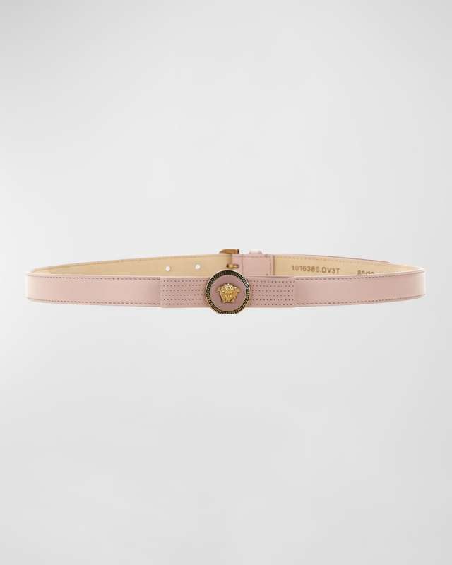 Medusa Bow Leather Skinny Belt