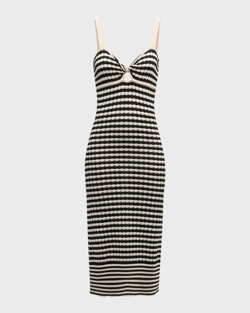 Jessa Striped Knit Midi Dress