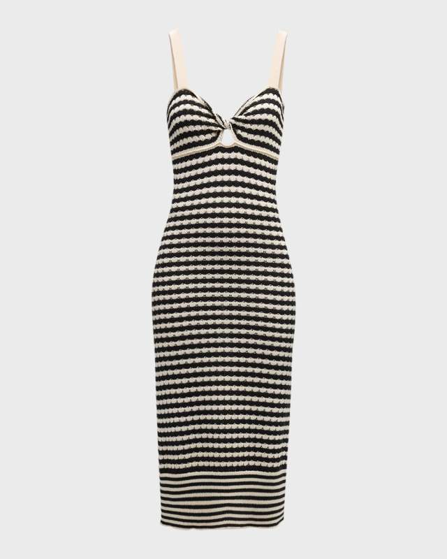Jessa Striped Knit Midi Dress