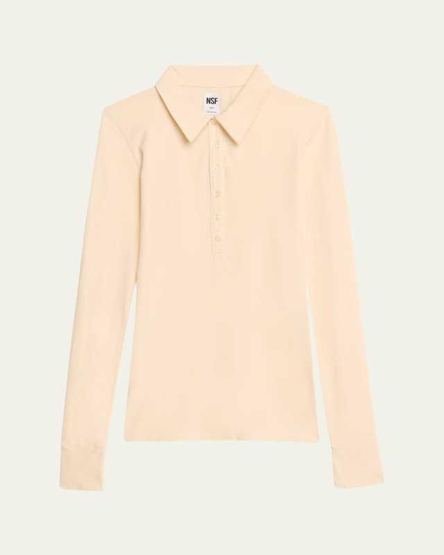 Rory Long-Sleeve Fitted Jersey Polo