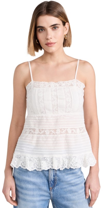 LoveShackFancy Charlieann Top Bright White