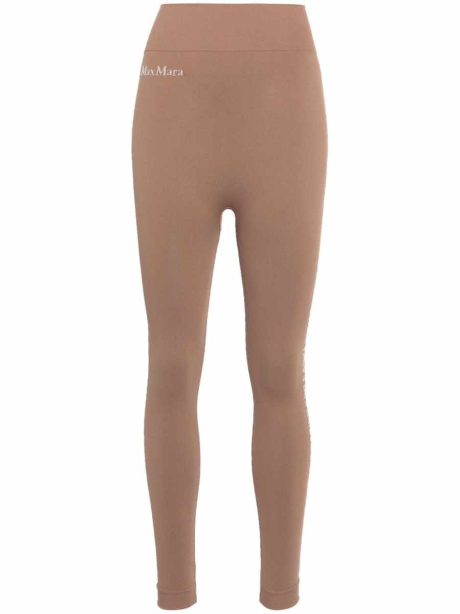 intarsia-knit logo leggings
