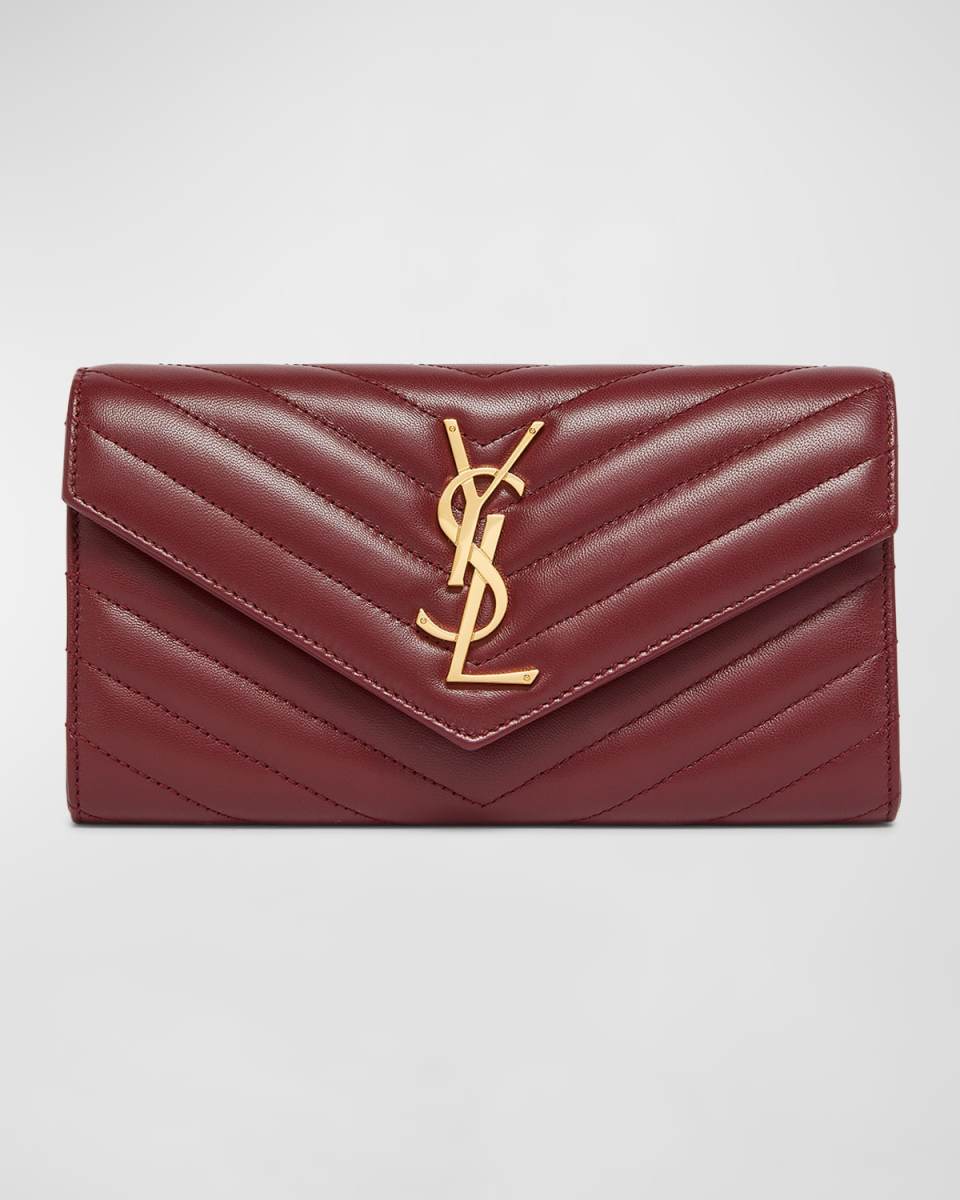 YSL Monogram Large Envelope Flap Wallet in Smooth Leather