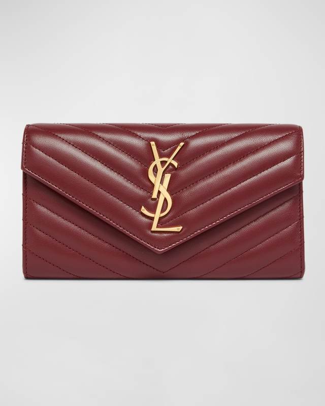 YSL Monogram Large Envelope Flap Wallet in Smooth Leather