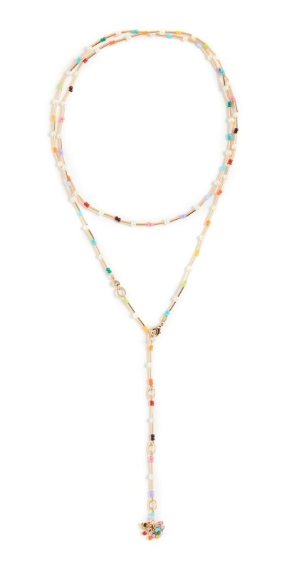 Roxanne Assoulin Rainbow Pearl Double Wrap Necklace Rainbow