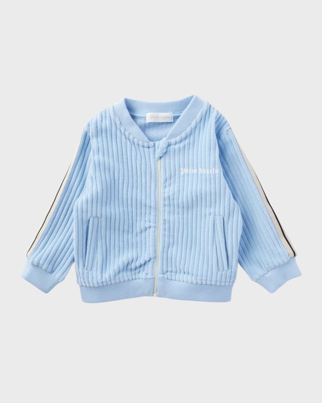 Boy's Logo-Print Ribbed Track Jacket, Size 3M-3