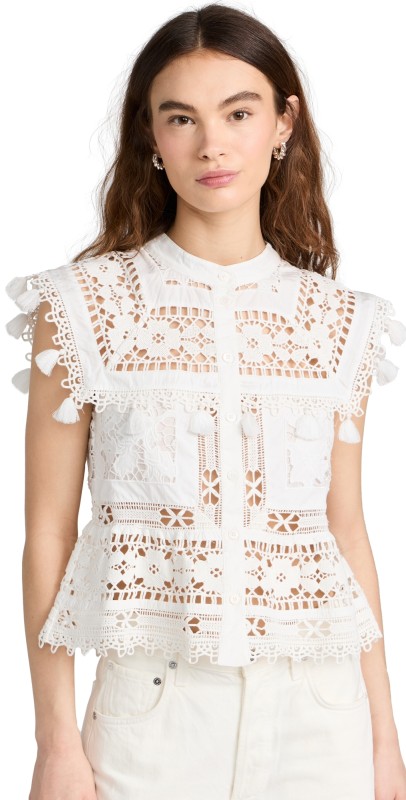 Sea Joah Embroidery Top White