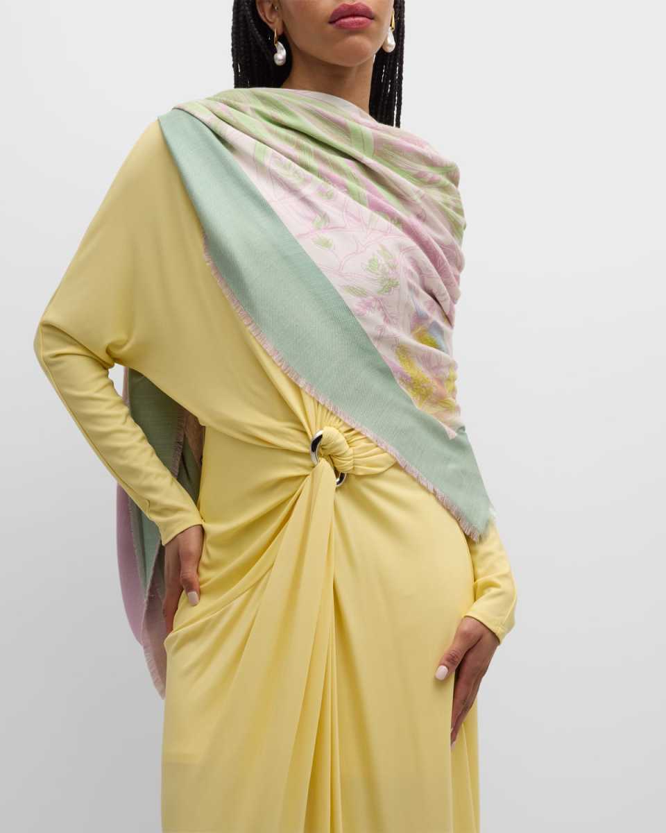 Kenya Cashmere-Blend Printed Scarf