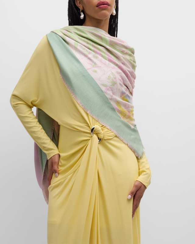 Kenya Cashmere-Blend Printed Scarf