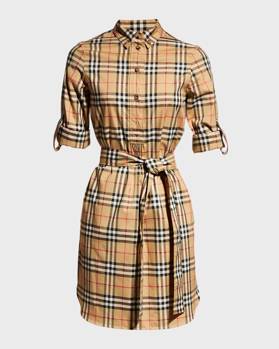 Giovanna Vintage-Checked Cotton Shirtdress
